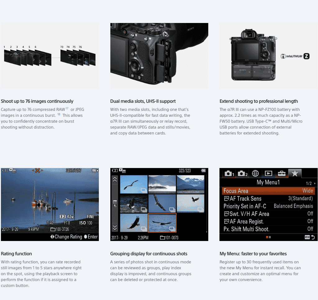 SONY - α7R III full-frame camera with autofocus (a7RM3/a7r3) Body only ...